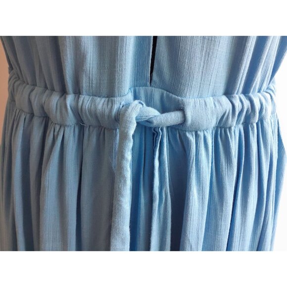 Free People Spring Love Boho Casual Vacation Summer Midi Dress Small Blue Pocket - Picture 13 of 16